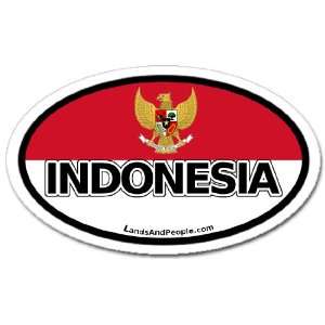  Indonesia Flag Car Bumper Sticker Decal Oval Automotive