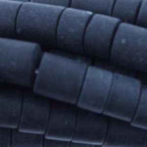 Beads   Frosted Blackstone  Mixs Tubes Plain   8mm Diameter, No Grade 