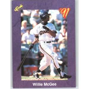 1991 Classic Game (Purple) Trivia Game Card # 162 Willie McGee   New 