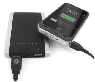 The Juice Pack Powerstation can also connect to an iPhone encased in a 