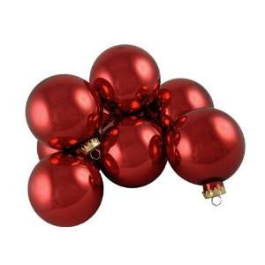 Club Pack of 36 Shiny Arrogant Red Glass Ball Christmas Ornaments 2.75 