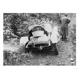 Automobile Stuck in a Ditch in New York Photograph   New York Giclee 