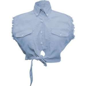   Light Blue Sleeveless Tie up Shirt 100% Cotton twill Automotive