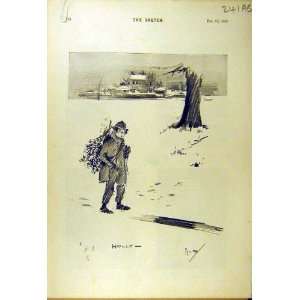    1895 Holly Winter Snow Boy Sketch Comedy Humour