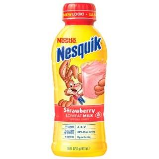 Nestle Nesquik Flavored Milk, Strawberry (1%), 16 Ounce Bottles (Pack 