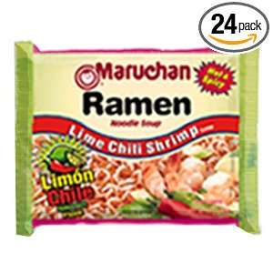 Maruchan Ramen, Lime Chili Shrimp, 3 Ounce Packages (Pack of 24 