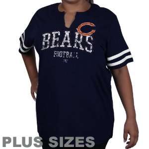  Chicago Bears Ladies Go For Two Plus Sizes T Shirt   Navy 