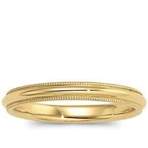   03.00 Mm Comfort Fit Milgrain Band In 14K Yellowgold Size 12 Jewelry