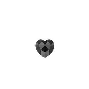 62 Cts 6.04x7.00x4.06 mm AAA Heart Rose Cut ( 1 pc ) Loose Black 