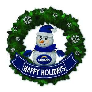  San Diego Chargers Snowman LED Wreath