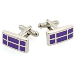   bowed rectangular cufflinks with panes of purple enamel Jewelry