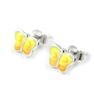  Silver loops Papillons yellow. Jewelry
