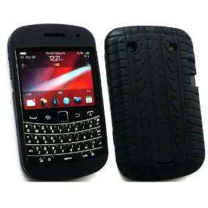  BlackBerry 9900 Bold Soft Silicone Black Tyre Case By Kit 