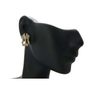  Gold Iced Out Young Money ENT Stud Earrings Unisex 