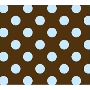   Pack N Play (Graco) Sheet   Blue Polka Dots Brown Woven   Made In USA
