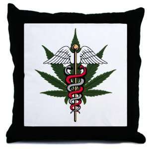  Throw Pillow Medical Marijuana Symbol 