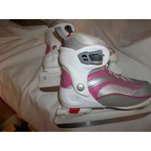  DBX White/pink Ice Figure Skates   Expandable size 3 6 
