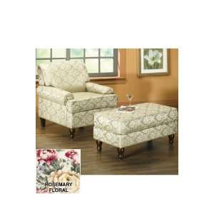  Bordeaux Adelaide Chair And Ottoman Set   Rosemary Floral 