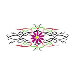  Tattoo Stencil   Flower w/ Tribal Frame   #513 Health 