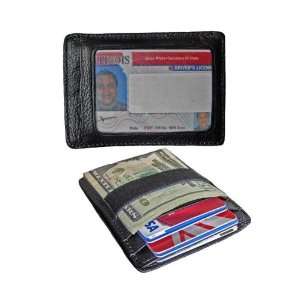 Joseph Abboud Elastic Band Money Clip Wallet   Slim ID Leather Credit 