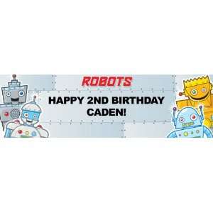  Robots Personalized Birthday Banner Large 30 x 100 