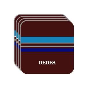 Personal Name Gift   DEDES Set of 4 Mini Mousepad Coasters (blue 