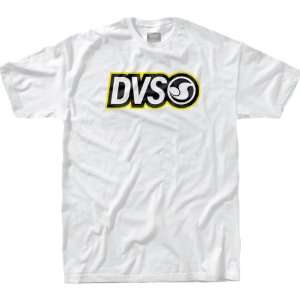 DVS Logo Mens Short Sleeve Casual Shirt   White/Black/Yellow / 2X 