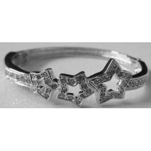  Chanel Three Stars Bracelet Filled with Diamonds Silver 