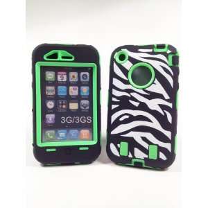  Armored Core Zebra White/Black Print Case with Lime Green 