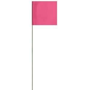   Pink Marking Flag 2 x 3 with 21 Wire Staffs