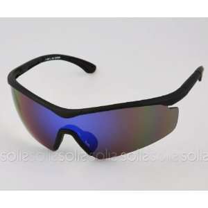 Eye Candy Eyewear   Black Frame Safety Glasses with Blue Revo Lenses 