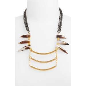 Micha Design Agate Tooth Statement Necklace Jewelry