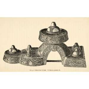 1892 Woodcut Brooch Pin Fibula Gotland Sweden Gutes Scandinavia Bronze 