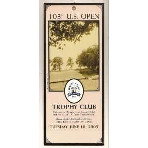  2003 US Open ticket Tuesday June 10th Practice Round 