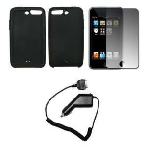  Black Silicone Gel Skin Cover Case + LCD Screen Protector 