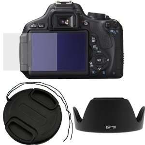   Lens Hood EW 73B + Lens Cap with Strap for Canon EOS Rebel T3i (18