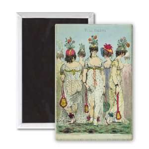  Parisian Ladies in Winter Dresses for 1800,   3x2 inch 