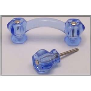   1900 1930 Crystal Glass Knobs $3.95 & Handle Pulls Light Blue $6.95