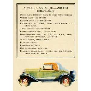  1931 Print Alfred Sloan Jr. Chevrolet Detroit Michigan 