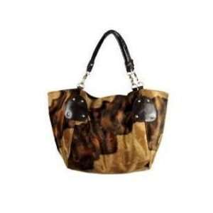  Animal Print Large Handbag leather trim purse NEW 