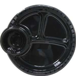  Black Plate with Cup Holder 16ct