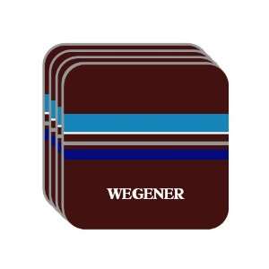 Personal Name Gift   WEGENER Set of 4 Mini Mousepad Coasters (blue 