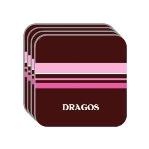 Personal Name Gift   DRAGOS Set of 4 Mini Mousepad Coasters (pink 