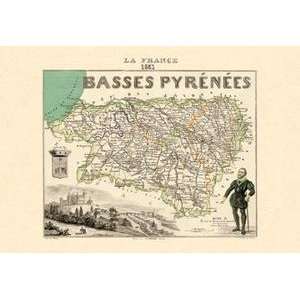   poster printed on 12 x 18 stock. Basses Pyrenees