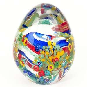  Murano Paperweight Free Style Paint Oval