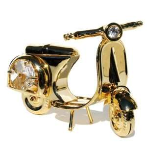  Motor Scooter (Swarovski Crystals 24K Gold Ornament) Clear 