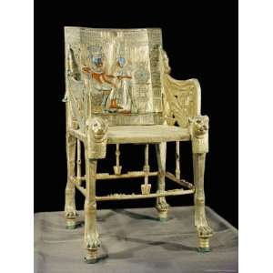  The Gilt Throne, the Back Decorated with a Scene Showing the Royal 