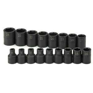 SK Hand Tools 4036 17 Piece 1/2 Inch Drive 6 Point Standard Metric 