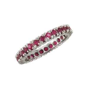  Rocco   size 13.25 14K White Gold Ruby Eternity Ring 
