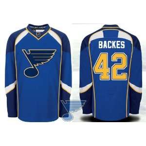   #42 David Backes Home Blue Hockey Jersey SIZE 48/M(ALL are Sewn On